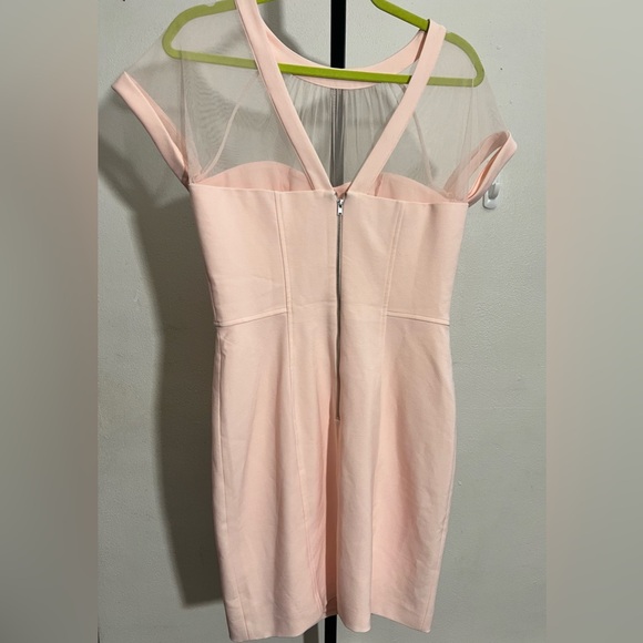 Maggy London Women's Blush Pink Illusion Top Crepe Dress - Picture 3 of 12